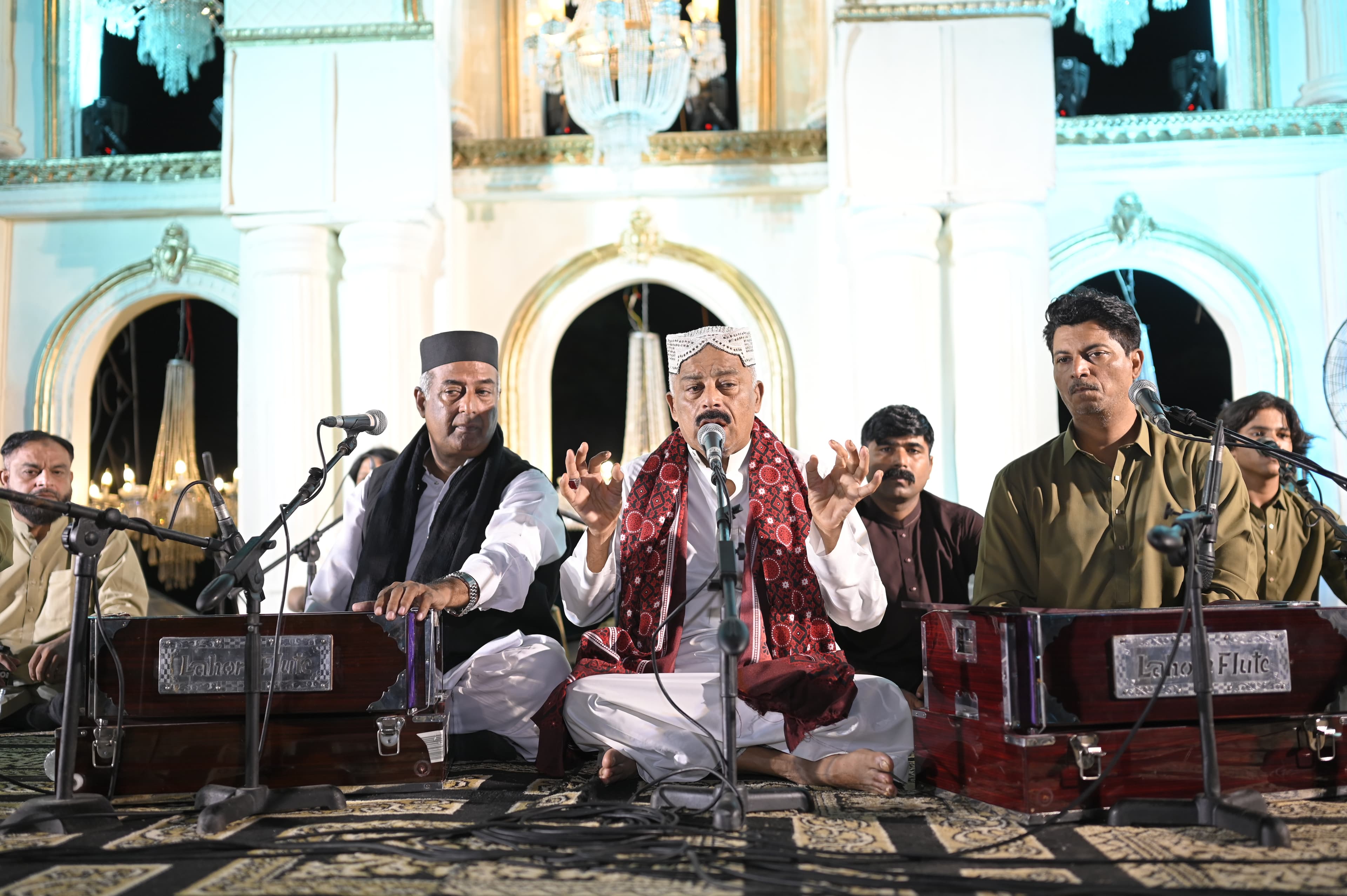 The Qawwali ensemble performing together on stage at SMASH FEST Season 2