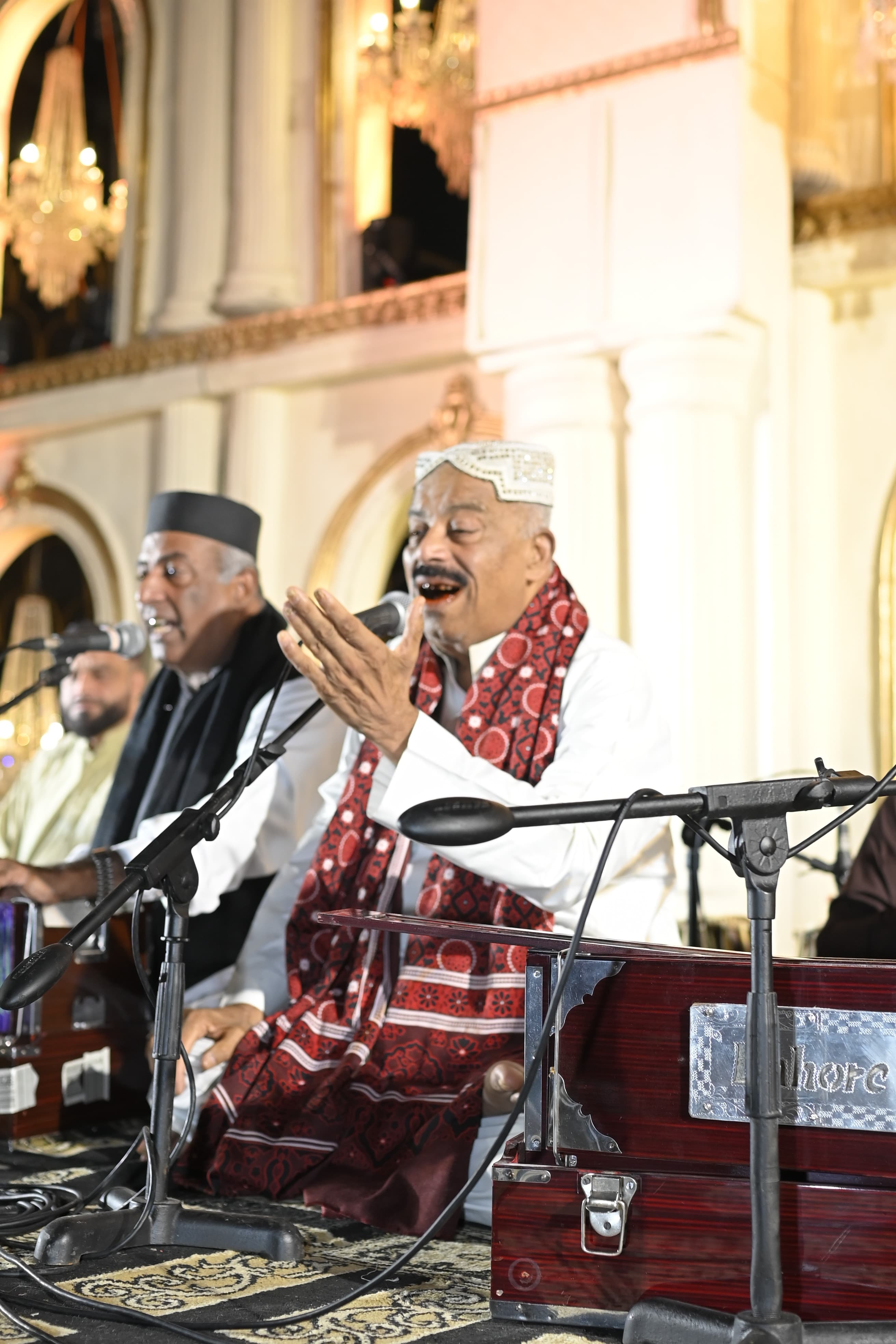 A Qawwal performer mid-verse with hand raised at SMASH FEST Season 2